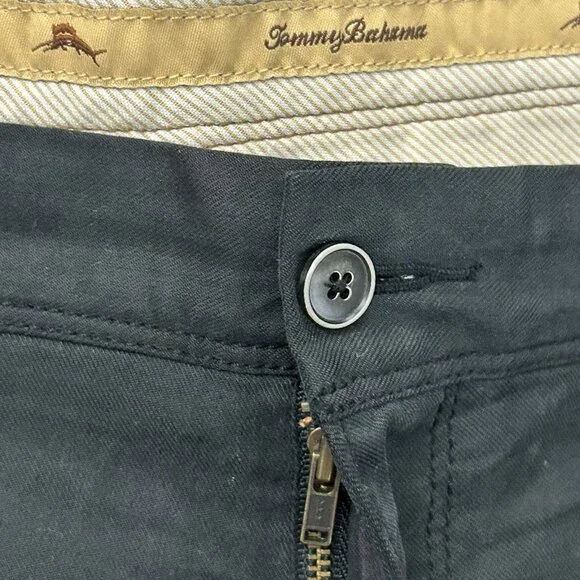 Tommy Bahama Mens 40 Black Tencel Blend Flat-Front Shorts Casual Lightweigh - Picture 8 of 14